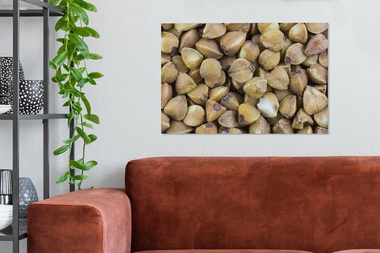 Gros plan de petits grains de sarrasin Toile 60x40 cm - Tirage photo sur toile (Décoration murale salon / chambre)