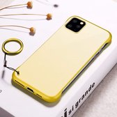 Voor iPhone 11 Pro Frosted Anti-slip TPU beschermhoes met metalen ring (geel)