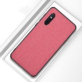 Schokbestendige doek textuur pc + tpu beschermhoes voor vivo x27 (roze)