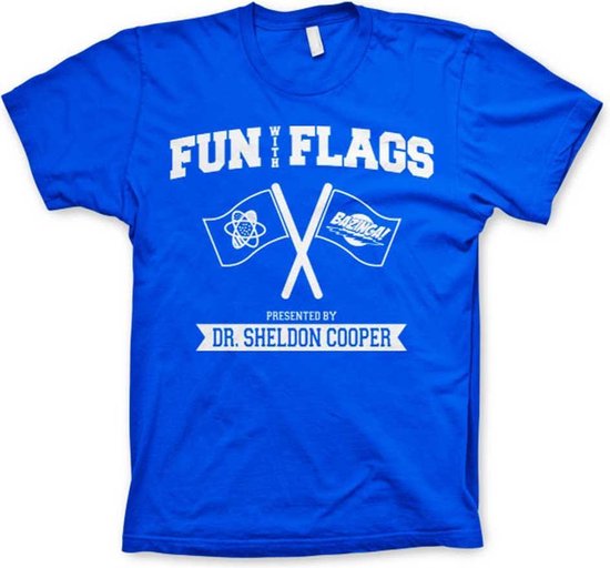 The Big Bang Theory Heren Tshirt -XL- Fun With Flags Blauw