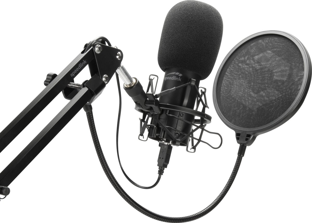 Speedlink Volity Ready Streaming Starter Set - Microfoon - Podcast Starterset - Zwart
