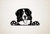 Wanddecoratie - Border Collie met poten - M - 53x90cm - Zwart - muurdecoratie - Line Art