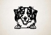 Wanddecoratie - Hond - Kooikerhondje 3 - S - 45x48cm - Zwart - muurdecoratie - Line Art