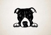 Wanddecoratie - Hond - Pitbull 2 - M - 60x73cm - Zwart - muurdecoratie - Line Art