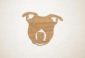 Wanddecoratie - Hond - Engelse Stafford 2 - M - 60x72cm - Eiken - muurdecoratie - Line Art