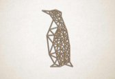 Line Art - Pinguin - M - 90x50cm - Eiken - geometrische wanddecoratie