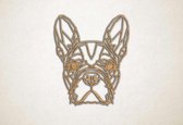 Line Art - Hond - Franse Bulldog - S - 54x45cm - Eiken - geometrische wanddecoratie