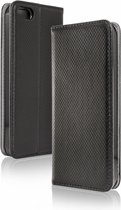 Apple Iphone 5 Smart Case met unieke slimme magneet sluiting, inclusief stand functie. Wallet book cover in extra luxe TPU leren uitvoering, business kwaliteit, zwart , merk i12Cover