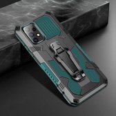 Voor Samsung Galaxy A52 Armor Warrior schokbestendige pc + TPU beschermhoes (legergroen)