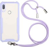 Voor Huawei Y7 Prime (2019) / Y7 (2019) Acryl + kleur TPU schokbestendig hoesje met nekkoord (paars)