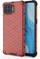 Voor OPPO Reno4 Lite schokbestendige honingraat pc + TPU-hoes (rood)
