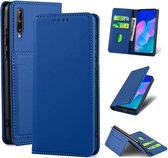 Voor Huawei P40 Lite E Sterk magnetisme Vloeibaar gevoel Horizontale flip lederen tas met houder & kaartsleuven en portemonnee (blauw)