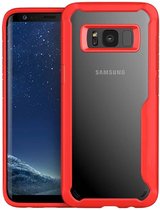 Voor Galaxy S8 Transparant PC + TPU Volledige dekking Schokbestendige beschermende achterkant van de behuizing (rood)