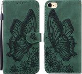 Retro Skin Feel Butterflies Embossing Horizontale Flip Leather Case met houder & kaartsleuven & portemonnee voor iPhone SE 2020/8/7 (groen)