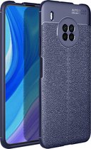 Voor Huawei Y9a Litchi Texture TPU schokbestendig hoesje (blauw)