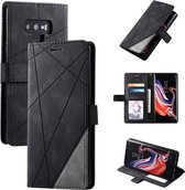 Voor Samsung Galaxy Note9 Skin Feel Splicing Horizontale flip lederen tas met houder & kaartsleuven & portemonnee & fotolijst (zwart)