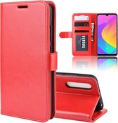 R64 textuur enkele vouw horizontale flip lederen tas voor Xiaomi MI CC9e / MI A3, met houder en kaartsleuven en portemonnee (rood)