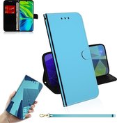 Voor Xiaomi Mi CC9 Pro / Note 10 / Note 10 Pro Spiegelachtige magnetische aantrekkingskracht Horizontale flip lederen tas met draagkoord, houder en kaartsleuf en portemonnee (blauw)
