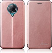 Voor Xiaomi Redmi K30 Pro / Redmi K30 Pro Zoom Poco F2 Pro GeÃ¯ntegreerde elektriciteit die op Retro-textuur drukt Magnetische TPU + PU-lederen tas met kaartsleuf en houder (rose goud)