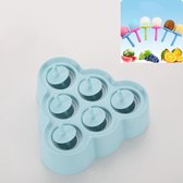Mini diy creatieve ijslollyvorm milieuvriendelijke siliconen ijsblokje ijsvorm, stijl: driehoek (blauw)