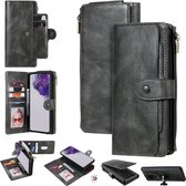 Voor Galaxy S20 Ultra Multifunctionele Retro Afneembare Magnetische Horizontale Flip Leren Case met Kaartsleuven & Houder & Portemonnee & Fotolijst (Donkergrijs)