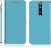 Voor Xiaomi Redmi K20 / K20 Pro / Mi 9T / Mi 9T Pro geÃ¯miteerd spiegelend oppervlak Horizontaal flip lederen tas met houder & kaartsleuven & portemonnee & draagkoord (blauw)