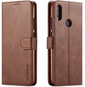 LC.IMEEKE voor Xiaomi Redmi 7 kalfsleer Horizontale flip lederen tas, met houder & kaartsleuven & portemonnee (bruin)