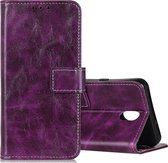 Voor Nokia 2.3 Retro Crazy Horse Texture Horizontaal Flip Leren Case met Houder & Kaartsleuven & Fotolijst & Portemonnee (Paars)