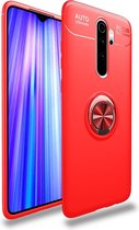 Voor Geschikt voor Xiaomi Redmi Note 8 Pro Lenuo schokbestendige TPU-beschermhoes met onzichtbare houder (rood)