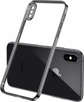 Voor iPhone X GKK Straight Edge Phantom TPU + Plating beschermhoes (zwart)