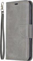 Retro lamsvacht textuur pure kleur horizontale flip pu lederen case voor Galaxy Note9, met houder & kaartsleuven & portemonnee & lanyard (grijs)