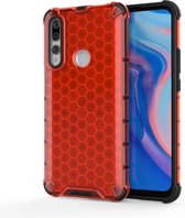 Voor Huawei Y9 Prime (2019) Shockproof Honeycomb PC + TPU Case (rood)