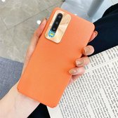 Voor Huawei P30 All-inclusive Pure Prime Skin Plastic Case met Lens Ring Protection Cover (Oranje)