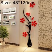 Creatieve Vaas 3D Acryl Stereo Muurstickers TV Achtergrond Muur Gang Woondecoratie, Afmeting: 48x120x4cm