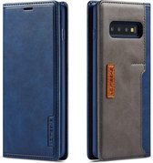 Voor Galaxy S10e LC.IMEEKE LC-001-serie PU + TPU kleuraanpassing frosted horizontale flip lederen tas met houder en kaartsleuf (blauw)