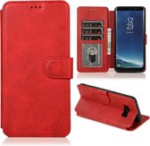 Voor Samsung Galaxy S8 Kalfs Textuur Magnetische Gesp Horizontale Flip Leren Case met Houder & Kaartsleuven & Portemonnee & Fotolijst (Rood)