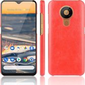 Voor Nokia 5.3 Shockproof Litchi Texture PC + PU Case (Rood)