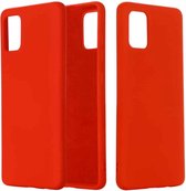 Voor Samsung Galaxy A51 5G effen kleur vloeibare siliconen schokbestendige volledige dekking beschermhoes (rood)