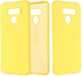 Voor LG K50 effen kleur vloeibare siliconen schokbestendige volledige dekking beschermhoes (geel)