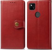 Google Pixel 4a Hoesje - Mobigear - Snap Button Serie - Kunstlederen Bookcase - Rood - Hoesje Geschikt Voor Google Pixel 4a