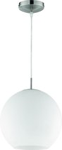 LED Hanglamp - Hangverlichting - Iona Mono XL - E27 Fitting - Rond - Mat Nikkel - Aluminium