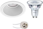 PHILIPS - LED Spot Set - CorePro 827 36D - Prima Minko Pro - GU10 Fitting - Inbouw Rond - Mat Wit - 3.5W - Warm Wit 2700K - Verdiept - Ø90mm