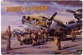 Metalen plaatje - B-17 nine-O-nine flying fortress