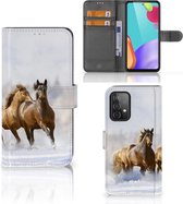 GSM Hoesje Samsung Galaxy A52 Wallet Book Case Paarden
