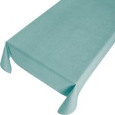 Tafelzeil Linen Look Mint -  140 x 200 cm - Blauw tafellaken - Tafelkleed plastic - Voor buiten en binnen - Verschillende maten - Geleverd in een koker