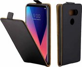 Voor LG V30 TPU zakelijke stijl verticale flip beschermende lederen tas met kaartsleuf (zwart)