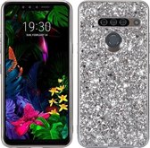 Glitter poeder schokbestendig TPU beschermhoes voor LG G8 ThinQ (zilver)