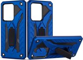 Voor Galaxy S20 Ultra Shockproof TPU + PC-beschermhoes met houder (blauw)
