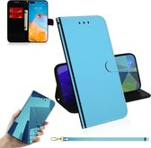 Voor Huawei P40 Pro Lmitated Mirror Surface Horizontale Flip Leather Case met houder & kaartsleuven & Wallet & Lanyard (blauw)