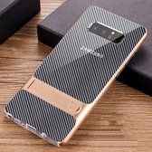 Voor Galaxy Note8 Carbon Fiber Texture TPU + pc-hoes met houder (goud)